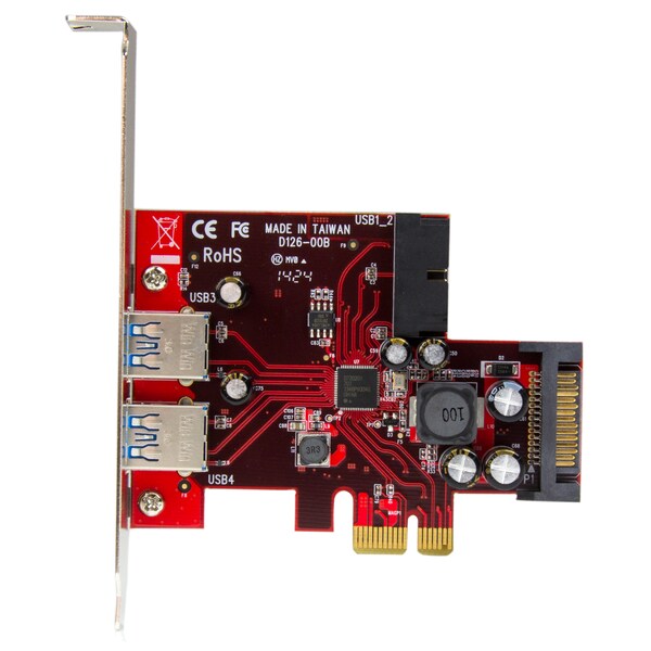 Startech.Com 4Port PCIe USB 3.0 Adapter Card -2 Motherboard-Style Headers - PEXUSB3S2EI