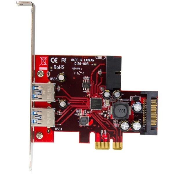 Startech.Com 4Port PCIe USB 3.0 Adapter Card -2 Motherboard-Style Headers - PEXUSB3S2EI