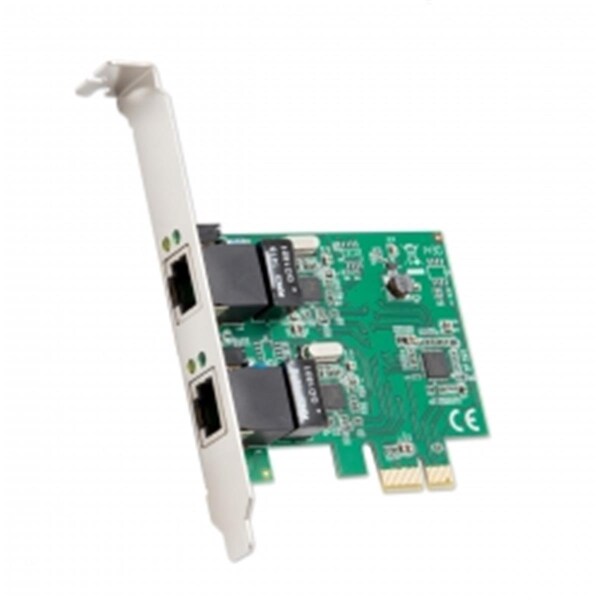 Skilledpower 2-port Ethernet PCIe x1 Card, Realtek RTL8111 Chipset with Standard & Low Profile Brackets - SK874486