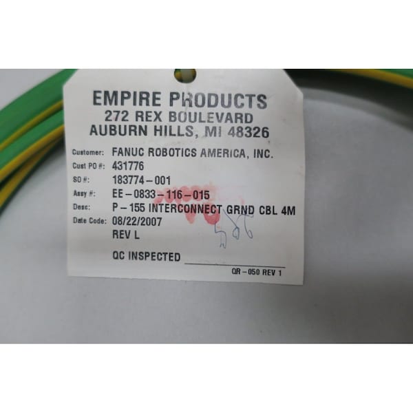 Cable de cordón Fanuc P-155 de interconexión a tierra de 4M - EE-0833-116-015