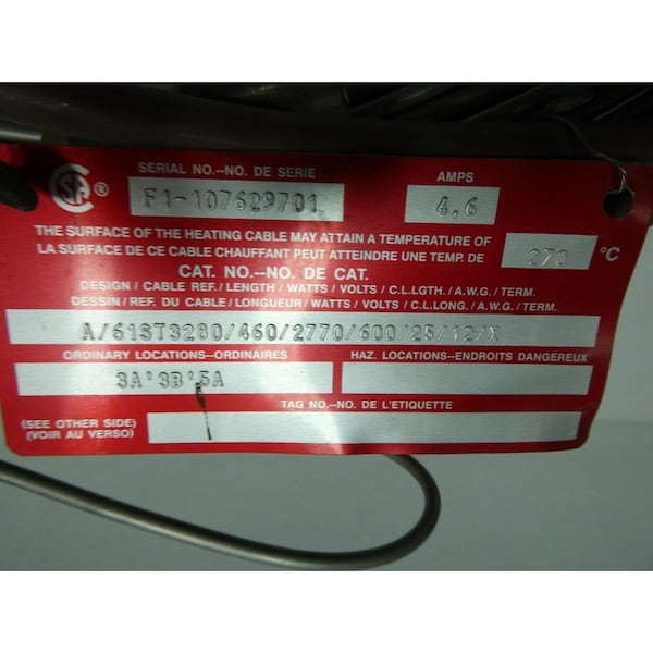 Cable de cordón de calefacción aislado con mineral Pyrotenax de 600V-AC - A/61ST3280/460/2770/600/25/12/X