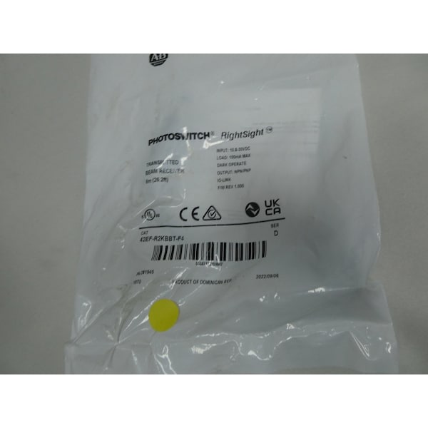 Receptor de haz transmitido Rightsight Photoswitch de Allen Bradley 10.8-30V-DC Sensor fotoeléctrico - 42EF-R2KBBT-F4