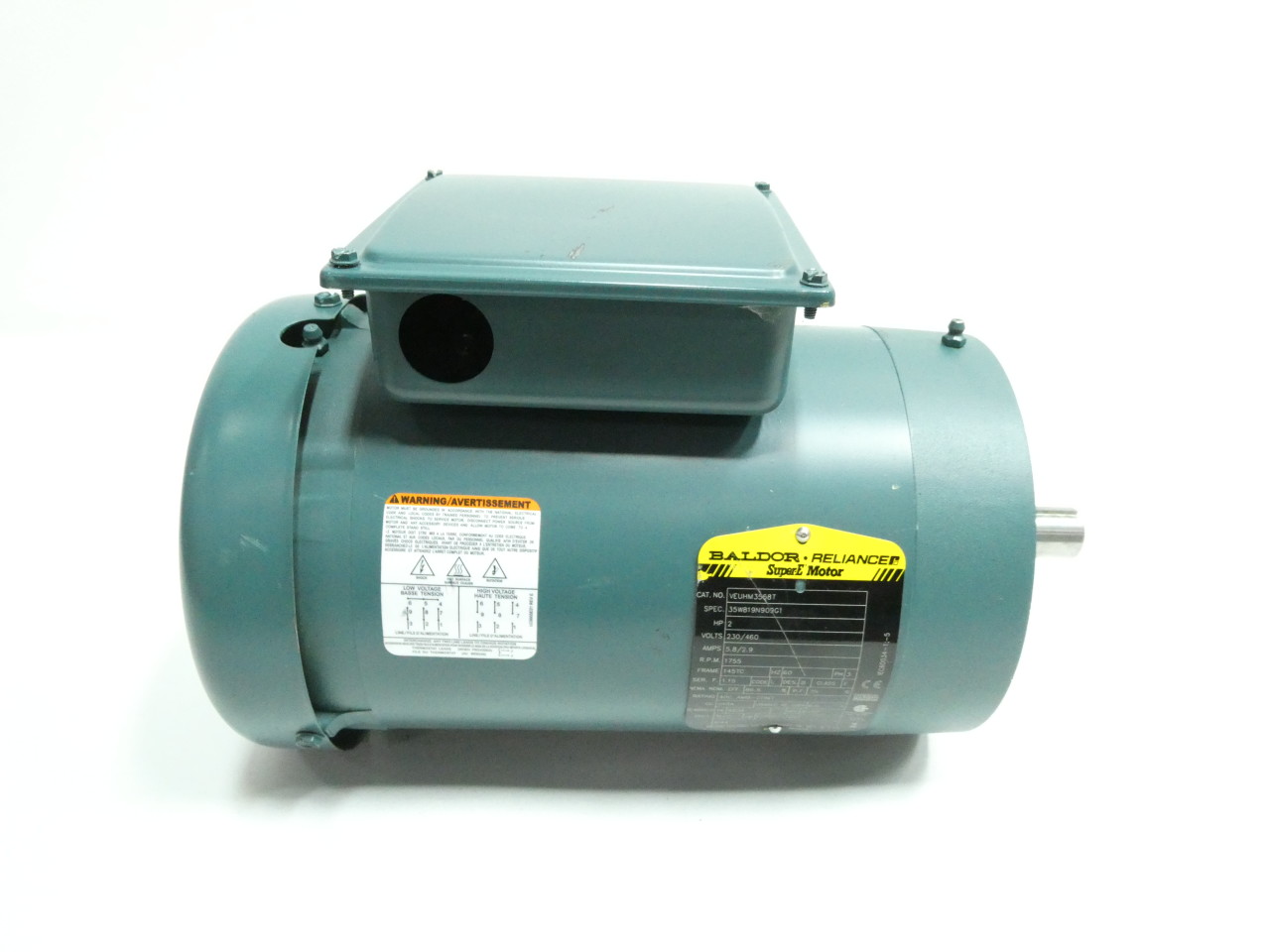 BALDOR VEUHM3558T SUPER-E 145TC 3PH 2HP 1755RPM 7/8IN 230/460V-AC AC MOTOR