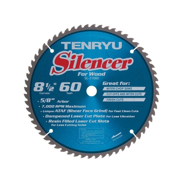 Muebles Para El Hogar Silencer 8.5 in. Dia. x 0.63 in. Steel Saw Blade - 60 Teeth - MU3324488