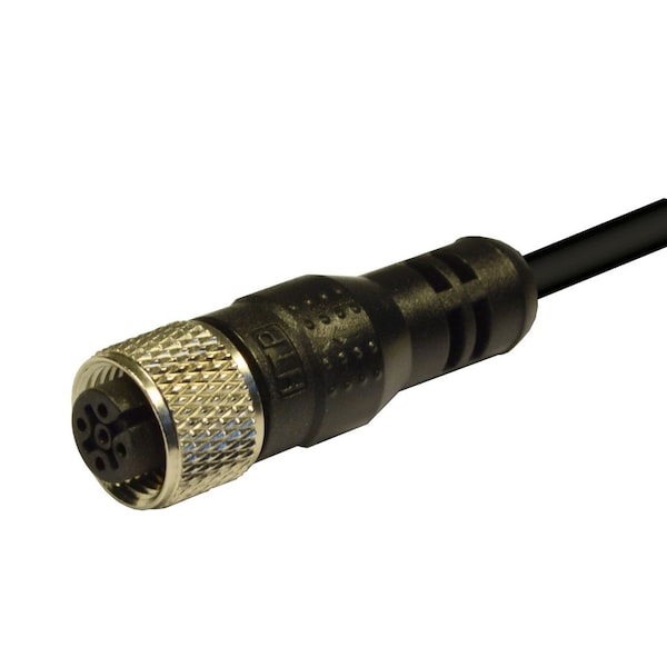 Conector hembra recto M12 de 4 pines de Automation Systems Interconnect; cable de 5 metros de PVC - 12FD4A5Z