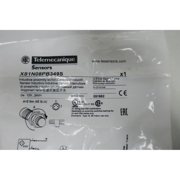 Interruptor de proximidad inductivo de 12-24V-DC - XS1N08PB349S de Telemecanique Sensors