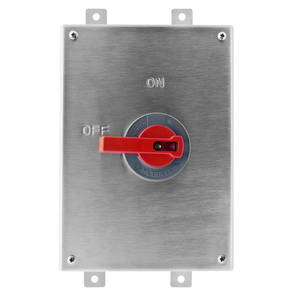 Interruptor de Desconexión en Caja No Fusible Hubbell, 600V AC, NEMA 12K, 4, 4X - HBLDS10SS