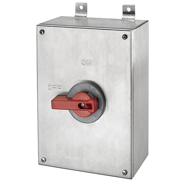 Interruptor de Desconexión en Caja No Fusible Hubbell, 600V AC, NEMA 12K, 4, 4X - HBLDS10SS