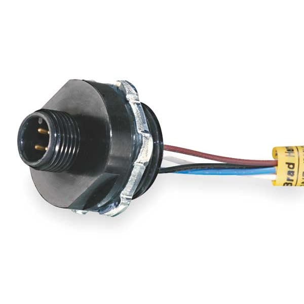 Receptáculo de hilo externo Brad Harrison, 4, macho, 22 AWG - 8R4006A18A120