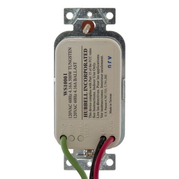 Sensor de ocupación Hubbell Wiring Device-Kellems, PIR, 1200 pies cuadrados, marfil - WS1000NI