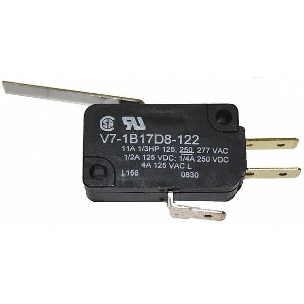 Interruptor de Acción Rápida Miniatura Honeywell, Palanca, Actuador Corto, SPDT, Calificación de Contacto de 3A @ 240V AC - V7-1B17D8-122
