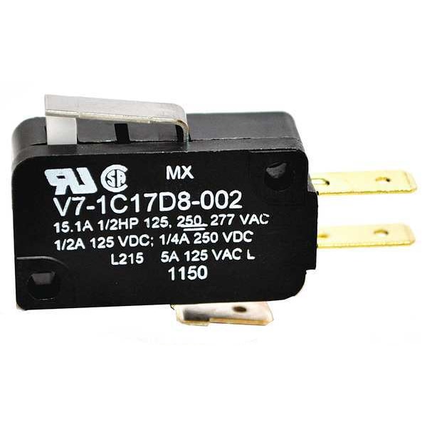 Interruptor Miniatura de Acción Instantánea Honeywell, Palanca, Actuador Corto, SPDT, Clasificación de Contacto de 15A @ 240V CA - V7-1C17D8-002