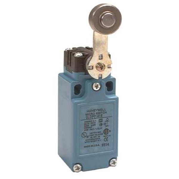Interruptor de límite Honeywell, palanca de rodillo, giratorio, 1NC/1NO, 10A @ 300V AC, ubicación del actuador: lateral - GLCA01A1B