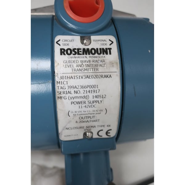 Sensores de nivel de radar y transmisor Rosemount de 11-42V-CD - 3301HA1S1V3AE0202RAKAM1C1