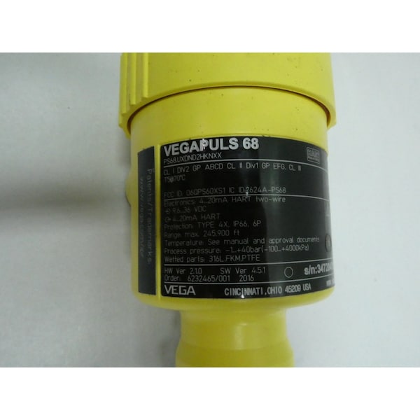 VEGA PULS 68 9.6-36V-DC SENSORES DE NIVEL DE RADAR Y TRANSMISOR - PS68.UXDND2HKNXX