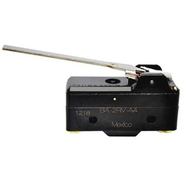 Interruptor de acción rápida industrial Honeywell, Bisagra, Actuador de palanca, SPDT, Calificación de contacto de 20A @ 480V AC - BA-2RV-A4