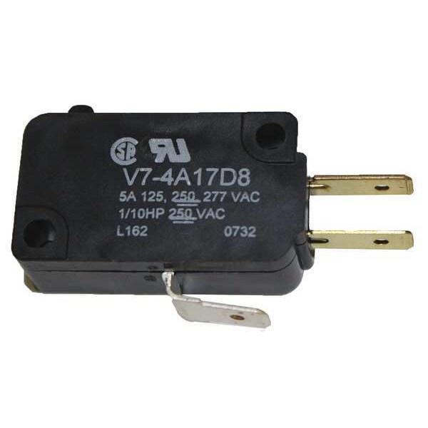 Interruptor de Acción Rápida Miniatura Honeywell, Pasador, Actuador de Émbolo, SPDT, Clasificación de Contacto de 5A @ 240V AC - V7-4A17D8