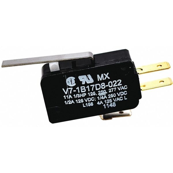 Interruptor de Acción Rápida Miniatura Honeywell, Palanca, Actuador Corto, SPDT, Clasificación de Contacto de 3A @ 240V AC - V7-1B17D8-022