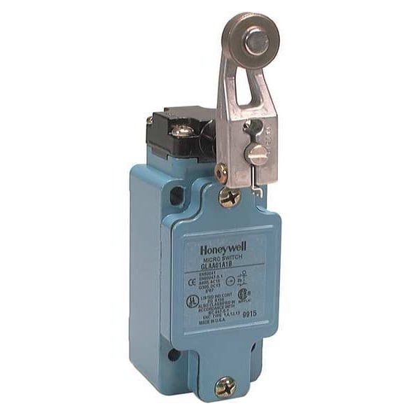Interruptor de límite Honeywell, palanca de rodillo, rotativo, 1NC/1NO, 10A @ 600V CA, Ubicación del actuador: Lado - GLAA01A1A