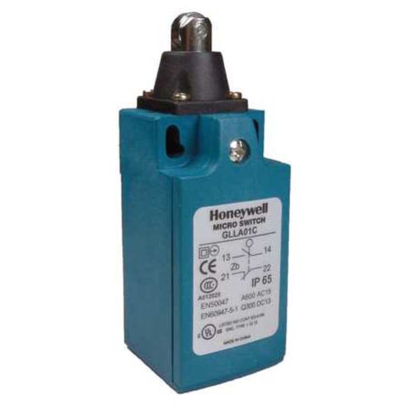 Interruptor de límite Honeywell, Plunger, Roller, 1NC/1NO, 10A @ 300V AC, Ubicación del actuador: Superior - GLLA01C