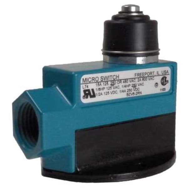 Interruptor de límite Honeywell, émbolo, 1NC/1NO, 15A @ 600V AC, Ubicación del actuador: Arriba - BZV6-2RN.