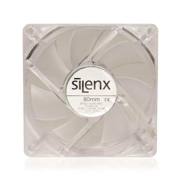 Silenx 80 mm. Led Fluid Dynamic Bearing Fan, Red - SI459868