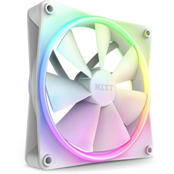 Nzxt F140 RGB Duo 140 mm FDB 4-pin PWM Cooling Fan, White - RF-D14SF-W1
