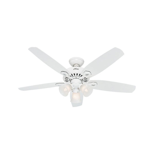 Hunter Hunter Builder Plus 52 in. Snow White White LED Indoor Ceiling Fan - 53236