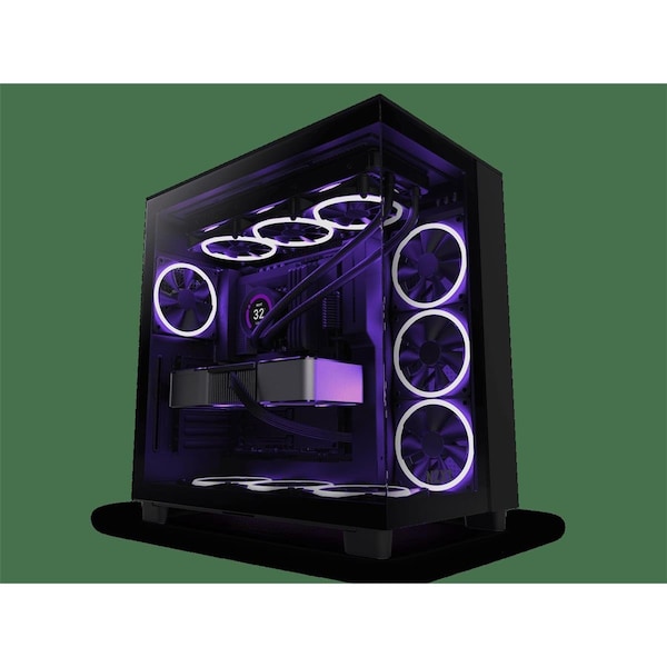 Nzxt H9 Flow Mid-Tower TG F120Q Airflow Fan - Black - CM-H91FB-01