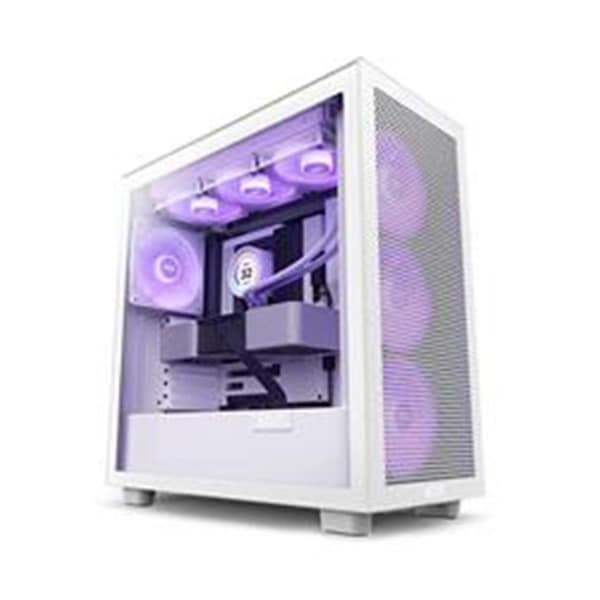 Nzxt H7 Flow RGB ATX Mid Tower Cabinet, White - CM-H71FW-R1