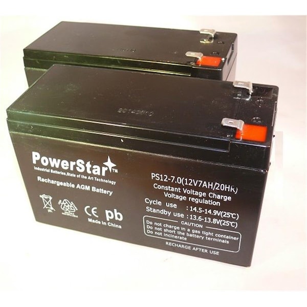Powerstar 12V 7Ah Razor Ground Force Drifter Go Kart Battery, 2 Pack - PO46555