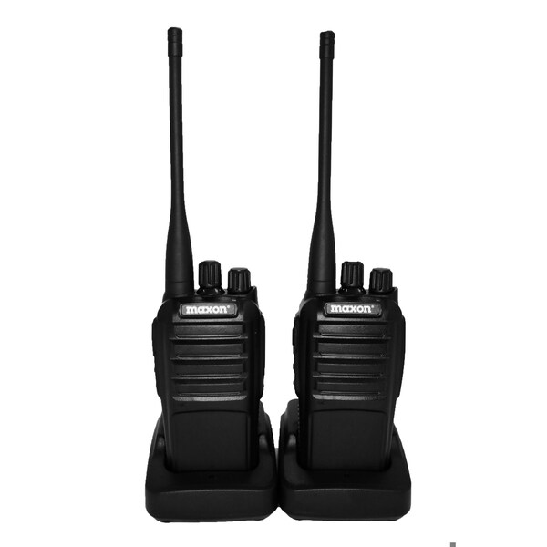 Maxon Portable Two Way Radio, 16 CH, Blk, 470 MHz, 2PK - TS-3416X2