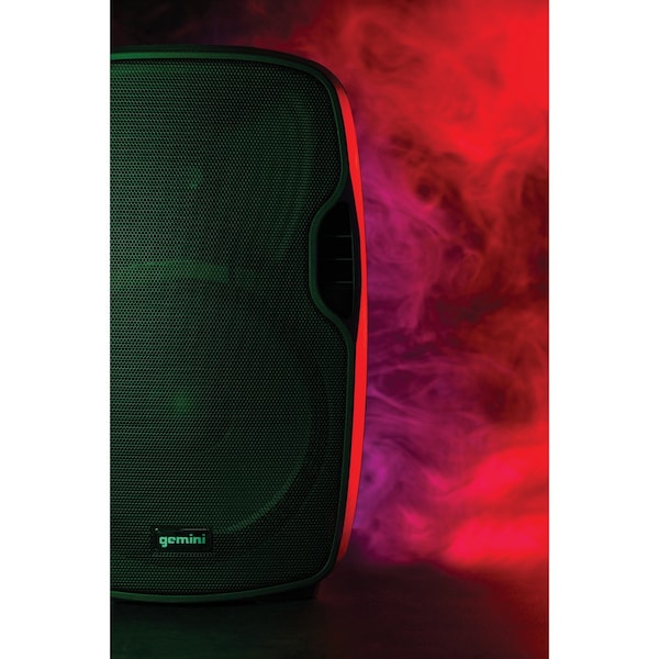 Gemini Portable Bluetooth PA Speaker with Integrated Mixer and Wired Microphone, Black - AS-15TOGO