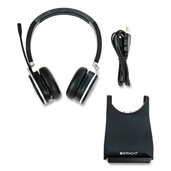 Spracht ZuM BT Prestige Headset, Binaural, Over-the-Head, Black - ZUMBTP400