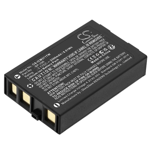 Bsc Preferred Icom IC-M37 IC-M37E 2300mAh Two Way Radio Replacement Battery - CS-ICM371TW