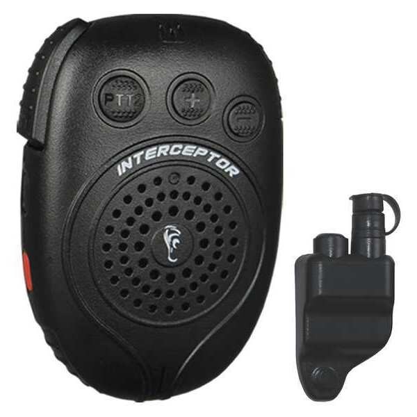 Earphone Connection Interceptor Speaker Microphone, Black - INTERCEPTOR 28
