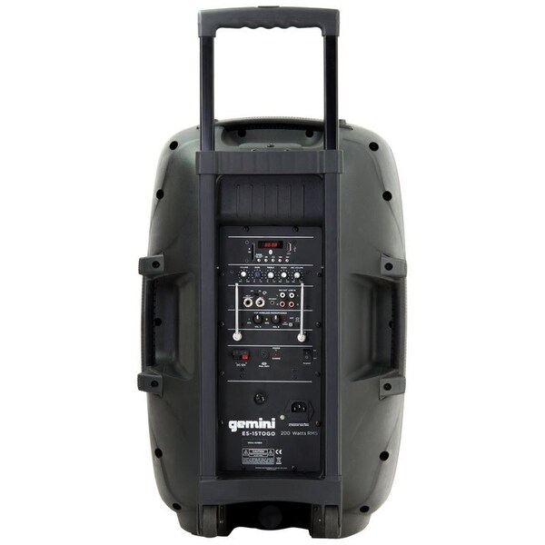 Gemini 15-in Ultimate Wireless Speaker System w/800W peak, 200W RMS Class AB built-in amplifier - ES-15TOGO