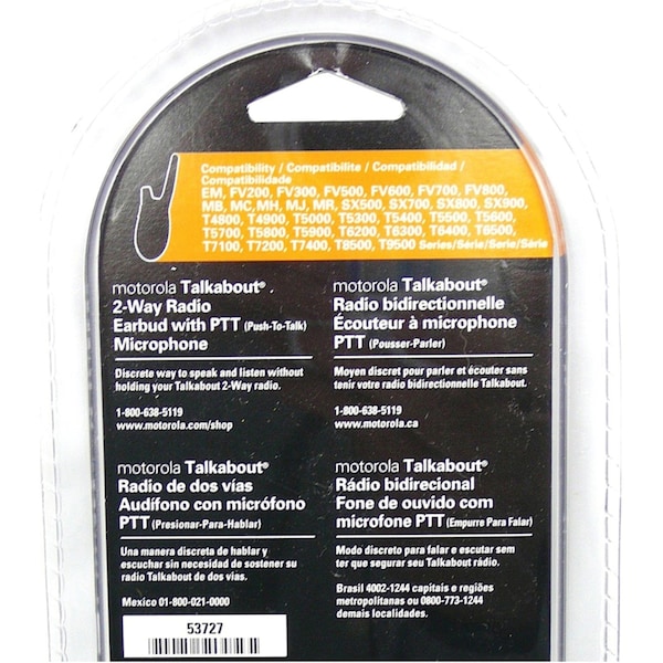 Motorola Motorola Mobility 53727 Earset - Earbud - In-ear - Black - 53727