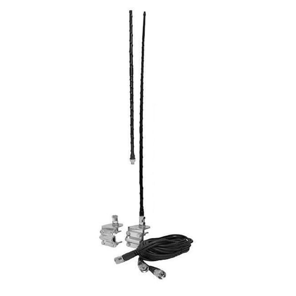 Accessories Unlimited Accessories unlimited AUMM24-B 4 ft. Dual Mirror Mount CB Antenna Kit with with 9 ft. Coax - Black - AUMM24-B