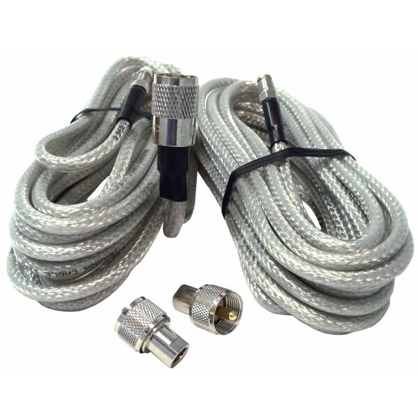 Plugit 18 ft. Co-Phase RG8X with Nip Connectors, Clear - PL2539347