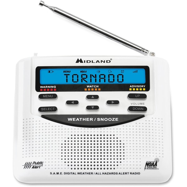 Midland Radio Table Top Weather Radio, White - WR-120B