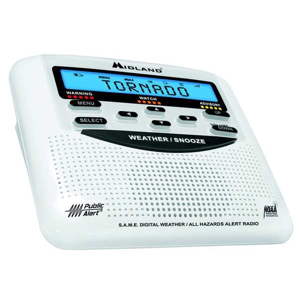 Midland Radio Table Top Weather Radio, White - WR-120B
