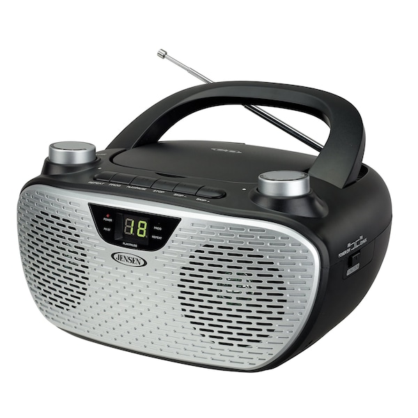 Jensen Portable CD Player with AM/FM Radio -Bla - CD-485-BK