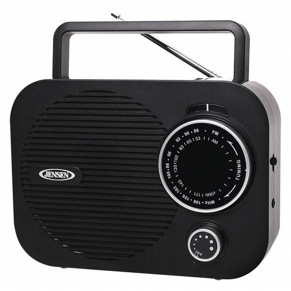 Jensen Audio Portable Radio AM/FM, Black - MR-550-BK