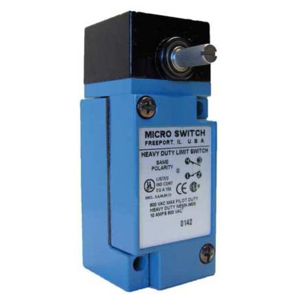 Interruptor de límite de servicio pesado Honeywell, sin palanca, rotativo, 1NC/1NO, 10A @ 600V AC, Ubicación del actuador: Lateral - LSYAB1A