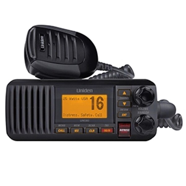 Uniden Fixed Mount VHF Radio - Solara Black - UM385BK