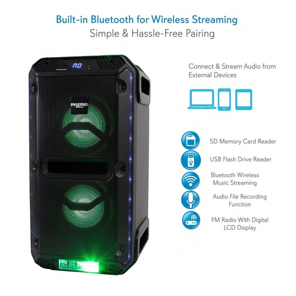 Pyle Portable Bt Karaoke Dj Mixing Speaker, PWMKRDJ89BT - PWMKRDJ89BT