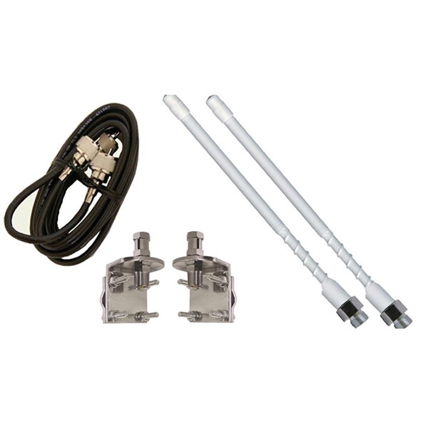Procomm 4 ft. Dual Fiberglass Antenna Kit - White - HSD9954W