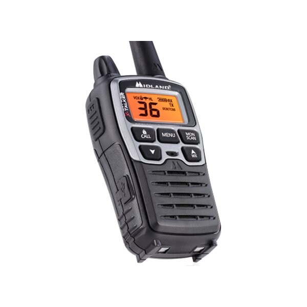Midland Radio Portable 2-Way Radio, 1.5W, 38 mi., 12 hr. - T71VP3