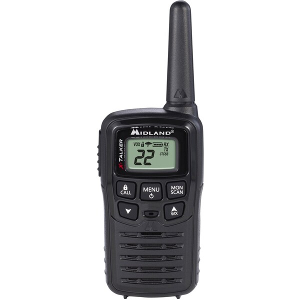 Midland Radio Portable Two Way Radio, 0.5W, 20 mi. - T10